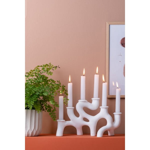 Candeliere in poliresina bianca Swirls - PT LIVING-image-1