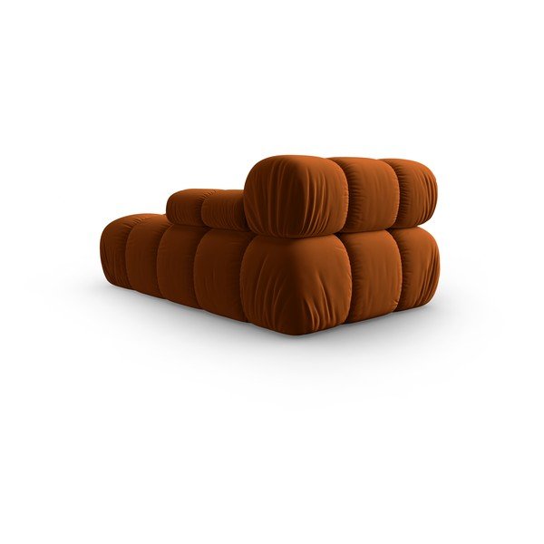 Sedia a sdraio in velluto arancione (angolo destro) Bellis - Micadoni Home-image-4