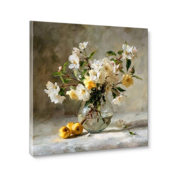 Dipinto stampato con cornice inclusa 70x70 cm Apple Flowers – Styler-image-4