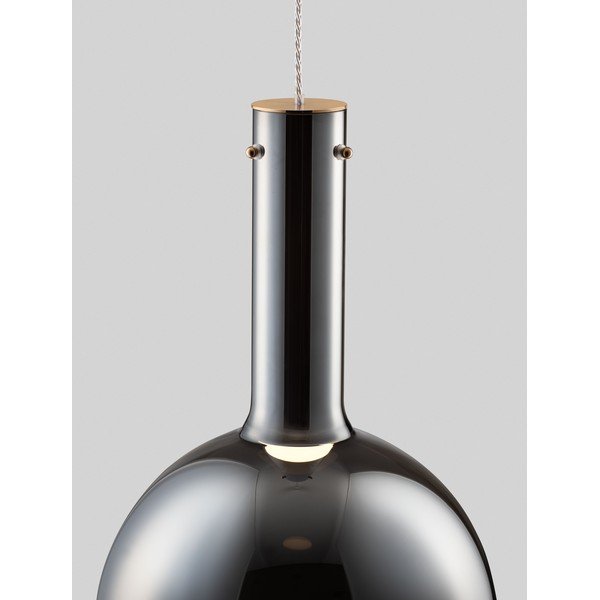 Lampadario LED grigio in vetro con intensità regolabile ø 30 cm Nostos – Nova Luce-image-1