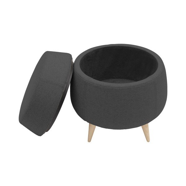 Pouf antracite con vano portaoggetti Pod - Softline