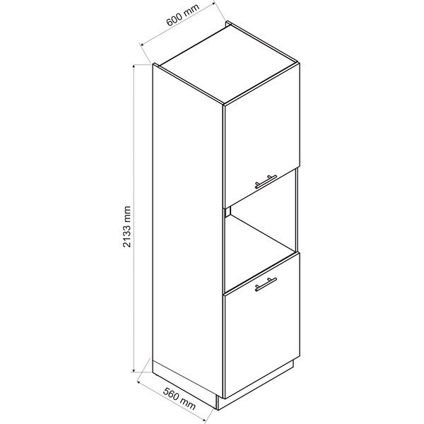Mobile da cucina alto per forno a incasso (larghezza 60 cm) Aden - STOLKAR-image-2