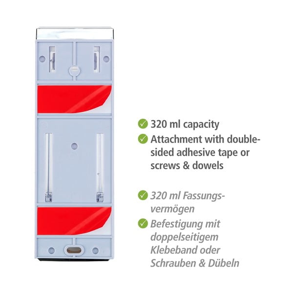 Dispenser di sapone in plastica a parete in argento 0,32 l Istres - Wenko-image-4