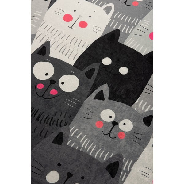 Tappeto antiscivolo grigio per bambini , 140 x 190 cm Cats - Conceptum Hypnose-image-2