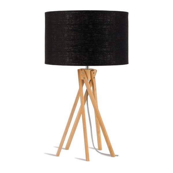 Lampada da tavolo con paralume nero e struttura in bambù Kilimanjaro - Good&Mojo