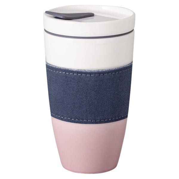 Tazza da viaggio in porcellana bianca e rosa Villeroy & Boch , 350 ml Like To Go - like | Villeroy & Boch-image-3