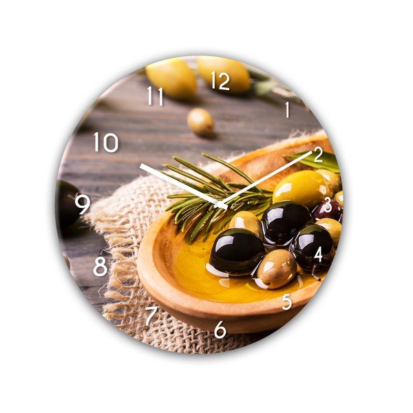 Orologio da parete in vetro Oro, ø 30 cm Gold Olives - Styler-image-1