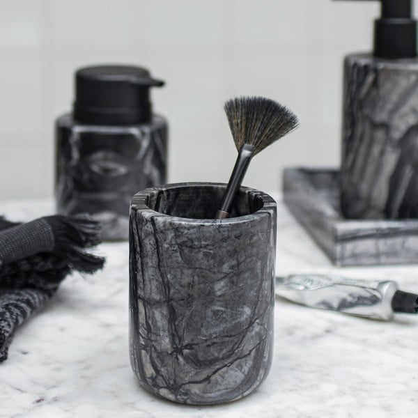 Tazza in marmo nero per spazzolini da denti Marble - Mette Ditmer Denmark-image-2