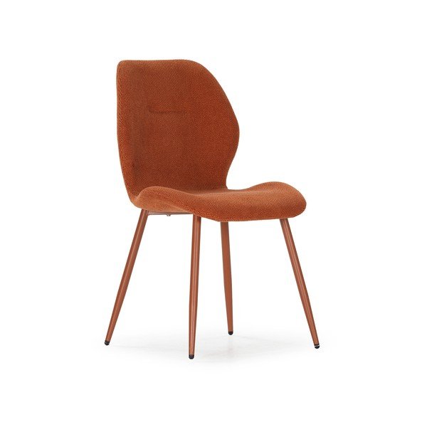 Sedie da pranzo in set color terracotta in imbottito 4 pz Ansu – Marckeric