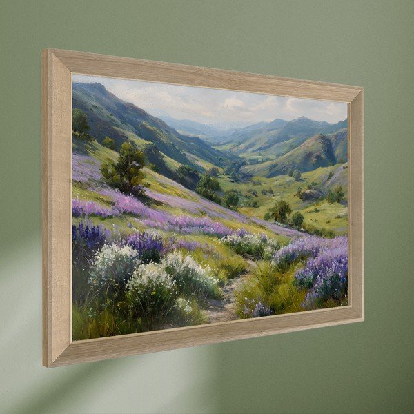 Dipinto stampato con cornice inclusa 75x56 cm Violet Hills – Styler-image-4