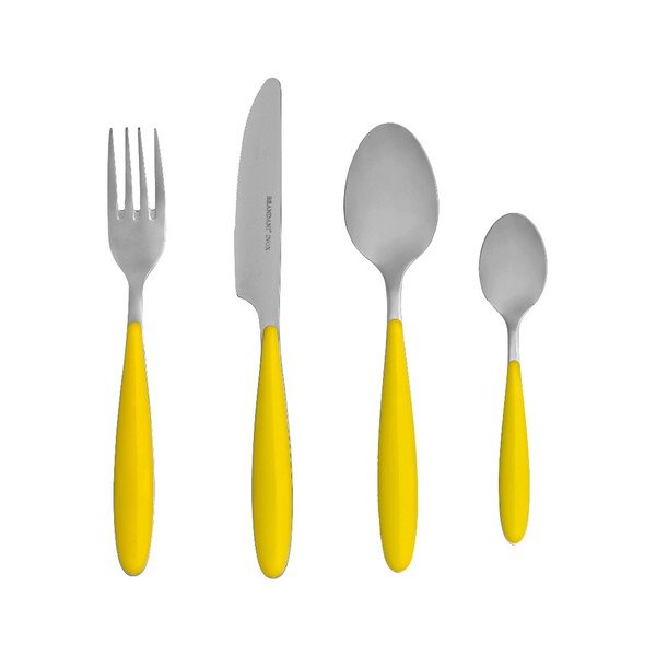 Set di posate gialle in acciaio inox da 4 pezzi Zenzero - Brandani
