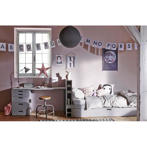 Sgabello grigio con seduta in legno di mango Spider - vtwonen-image-3