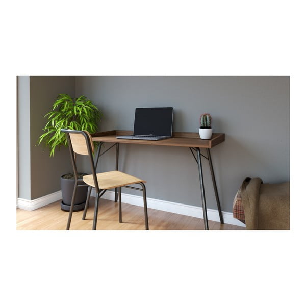 Tavolo da lavoro con piano in legno di noce 52x115 cm Rayburn - Woodman-image-1