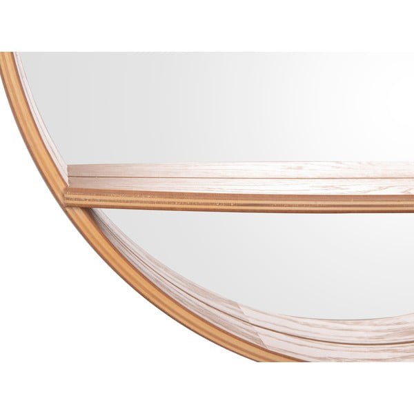 Specchio a parete con mensola con cornice in legno ø 61 cm Sheer - PT LIVING-image-3