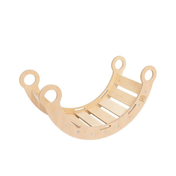 Arco a dondolo montessori di colore naturale in pino massiccio 39x75x38 cm Montessori – Meowbaby-image-4