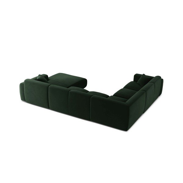 Divano angolare verde scuro (a U) con rivestimento in velluto Molino – Micadoni -image-2