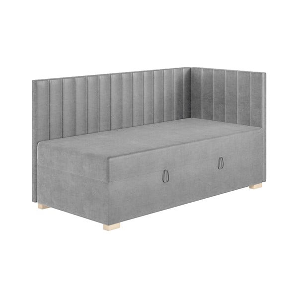 Letto da bambini con sponde grigio con contenitore con materasso incluso 90x200 cm Snugi – Ghado-image-3