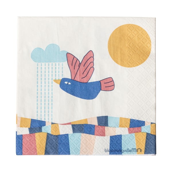 Set di tovaglioli in carta 20 pz 33x33 cm Colorine – Bloomingville Mini-image-2
