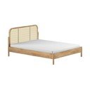 Letto matrimoniale di colore naturale in rovere massiccio rete non inclusa 180x200 cm Olive Rotan – Vipack