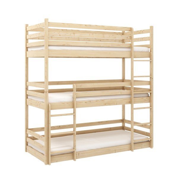 Letto a castello in legno di pino 80x180 cm Ted - Lano Meble