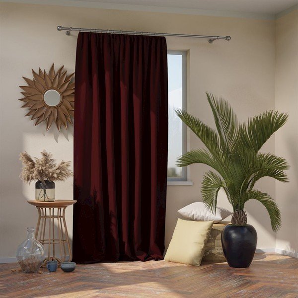 Tenda rosso borgogna Piega borgogna, 140 x 270 cm - AmeliaHome