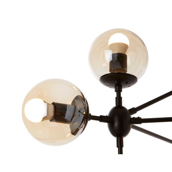 Lampadario nero in metallo con paralume in vetro Abira – Premier Housewares-image-3