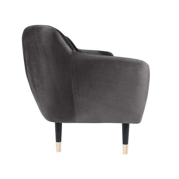 Divano grigio con gambe nere Benito, 158 cm - Mazzini Sofas-image-3