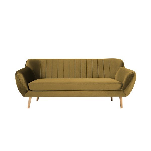Divano a tre posti giallo senape Benito - Mazzini Sofas