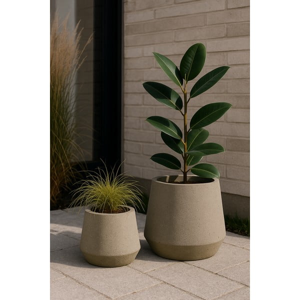 Vasi in cemento in set da 2 pezzi ø 21 cm Concrete - Bonami Selection-image-1