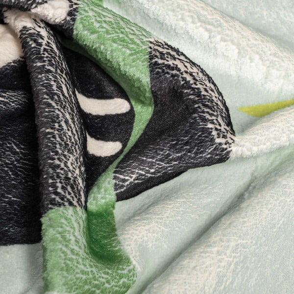 Coperta in microfibra verde chiaro 140x110 cm Panda - Moshi Moshi-image-1