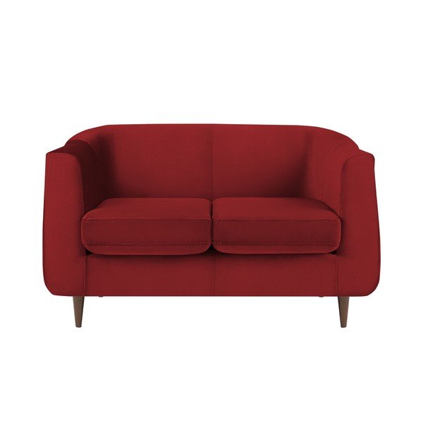 Červená sametová pohovka Kooko Home Glam, 125 cm