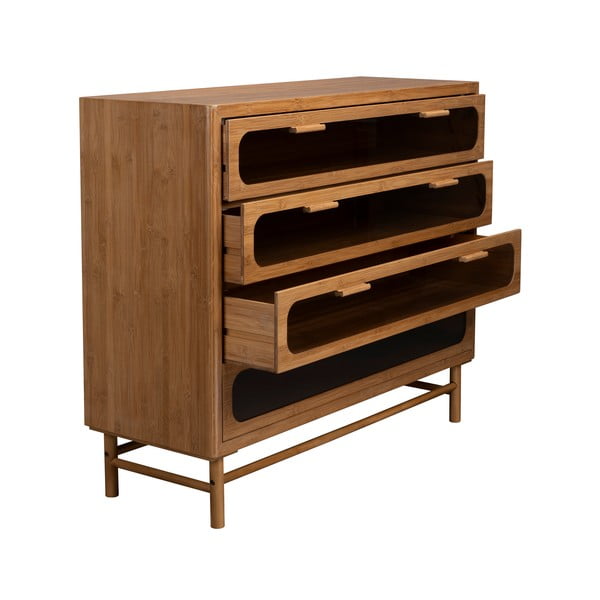 Cassettiera di colore naturale in bambù 105x88x38 cm Caroun – Dutchbone-image-3