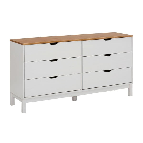 Cassettiera bassa bianca in legno di pino 150x75 cm Post - Støraa-image-2