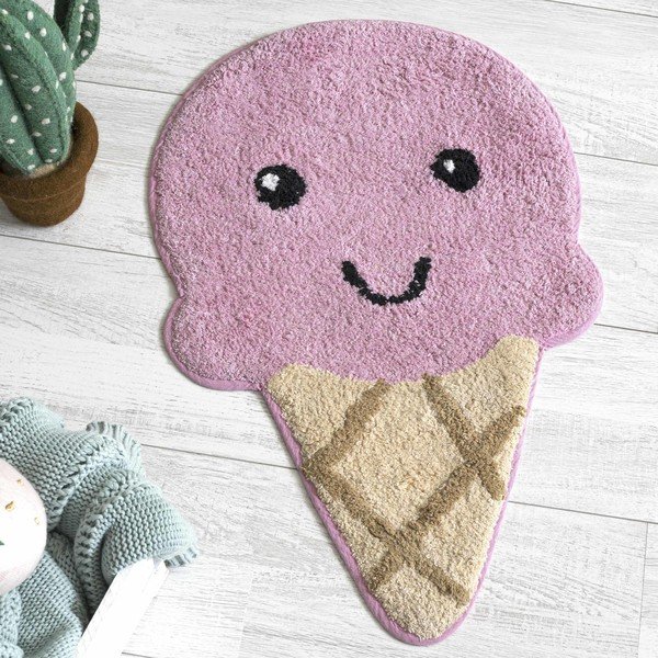 Tappeto da bagno in cotone rosa-marrone, 44 x 68 cm Ice Cream - Mr. Fox-image-1
