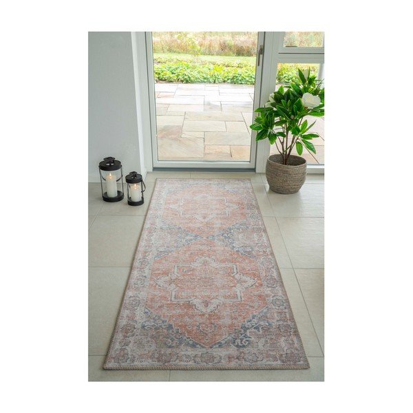 Tappeto blu e arancione 200x80 cm Havana - House Nordic-image-3