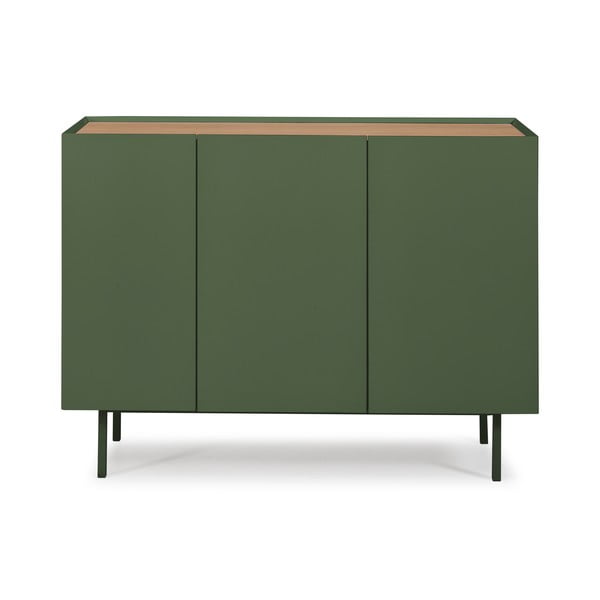 Cassettiera bassa verde effetto rovere 110x85 cm Arista - Teulat