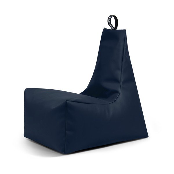 Puof a sacco blu scuro con rivestimento in finta pelle Icy XL – So Soft?