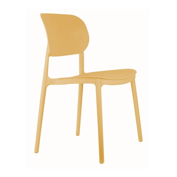 Sedia da pranzo gialla in plastica Cheer – Leitmotiv