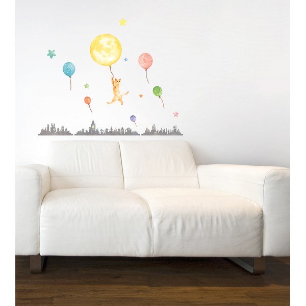 Svítící samolepka Fanastick Cat And Moon