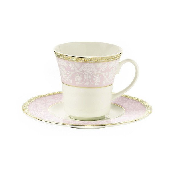 Sada 6 porcelánových šálků s podšálky Kutahya Paper, 50 ml