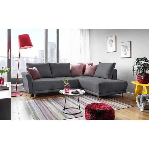 Divano letto angolare grigio scuro, angolo destro Lovely Annie - Miuform-image-2