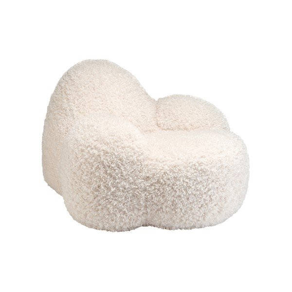 Pouf a sacco per bambini color crema con rivestimento in pelliccia sintetica Momo – Wigiwama