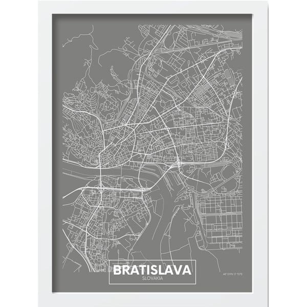 Poster in cornice 40x55 cm Bratislava - Wallity