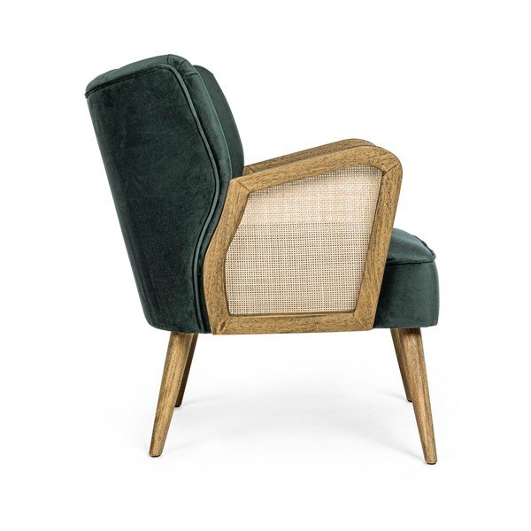 Poltrona verde con rivestimento in velluto Virna – Bizzotto-image-3