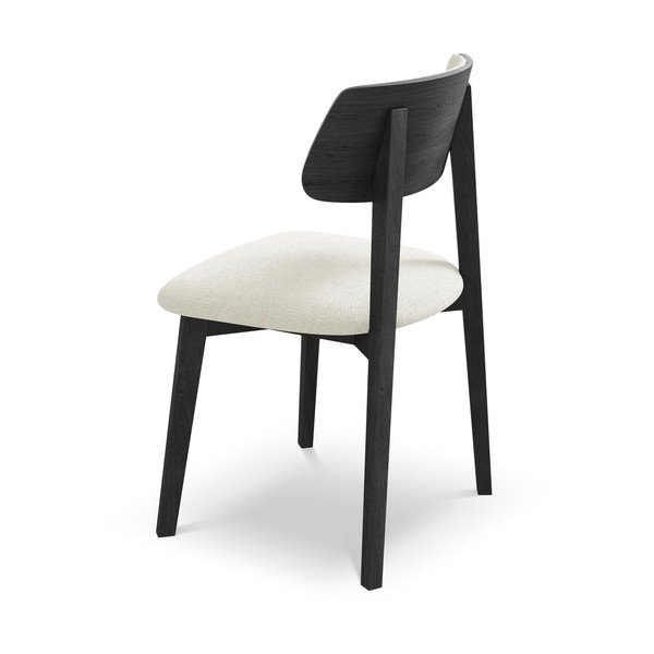 Sedia da pranzo color crema in legno massiccio Niu – Makamii-image-3