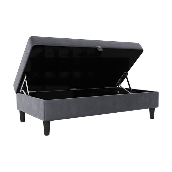 Poggiapiedi in velluto grigio Hartford - Støraa-image-4