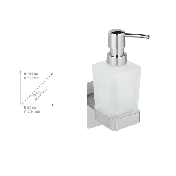 Dispenser di sapone in vetro autoportante in argento lucido 200 ml Genova - Wenko-image-3