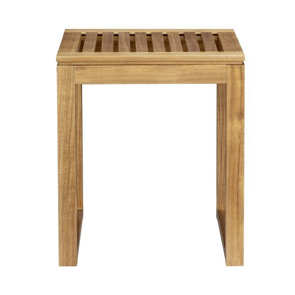 Sgabello di colore naturale in acacia massiccia Fondi – Wenko-image-2