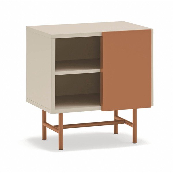 Comodino color mattone/beige opaco con ripiani Nube – Teulat-image-3
