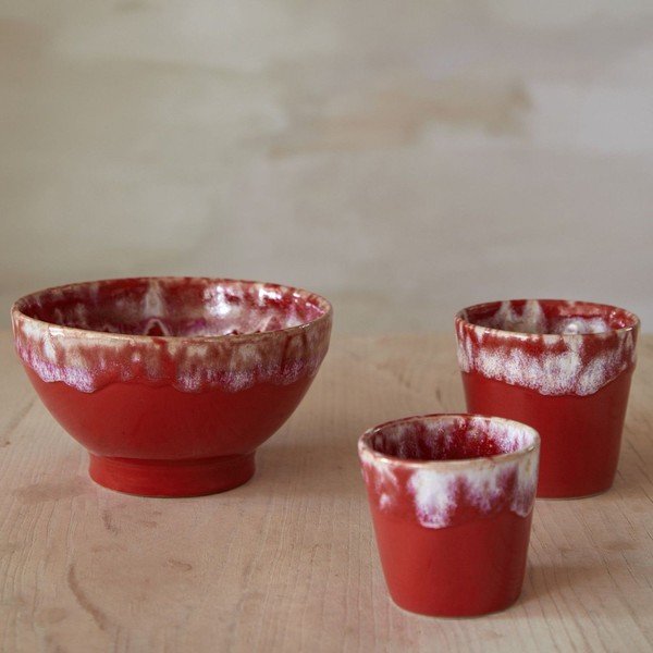 Ciotole rosse in gres in set di 4 pezzi ø 15 cm Latte - Costa Nova-image-1